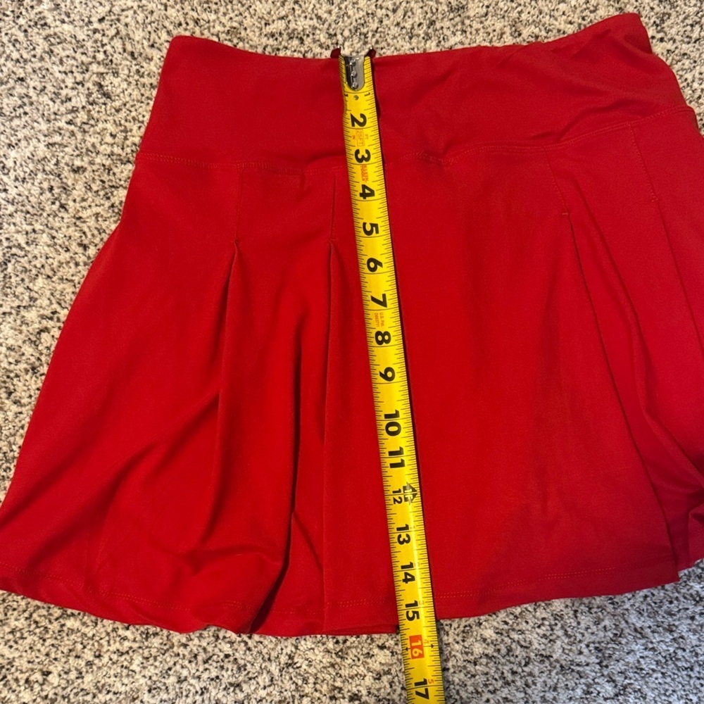 Red Athletic Skort with Comfortable Stretch Waistband - Picture 6 of 6